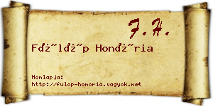 Fülöp Honória névjegykártya